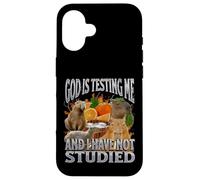God Is Testing Me Divertente Capybara Meme Bootleg Y2K Graphic Custodia per iPhone 16