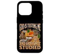 God Is Testing Me Divertente Capybara Meme Bootleg Y2K Graphic Custodia per iPhone 16 Pro