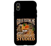 God Is Testing Me Divertente Capybara Meme Bootleg Y2K Graphic Custodia per iPhone X/XS