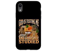 God Is Testing Me Divertente Capybara Meme Bootleg Y2K Graphic Custodia per iPhone XR