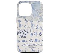 God Is With Her Coquette - Fiore floreale con fiocco blu lavanda Custodia per iPhone 13 Pro