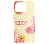 God Is With Her Yellow Butter Summer Beach Hibiscus & Conchiglie Custodia per iPhone 16 Pro