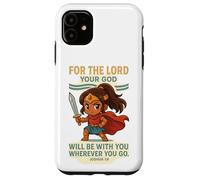 God Is With You - Joshua 1:9 Chibi Anime Warrior Girl design Custodia per iPhone 11