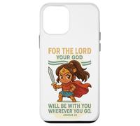 God Is With You - Joshua 1:9 Chibi Anime Warrior Girl design Custodia per iPhone 12 mini
