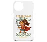 God Is With You - Joshua 1:9 Chibi Anime Warrior Girl design Custodia per iPhone 13