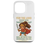 God Is With You - Joshua 1:9 Chibi Anime Warrior Girl design Custodia per iPhone 13 Pro