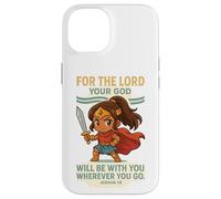 God Is With You - Joshua 1:9 Chibi Anime Warrior Girl design Custodia per iPhone 14