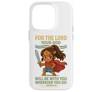 God Is With You - Joshua 1:9 Chibi Anime Warrior Girl design Custodia per iPhone 14 Pro