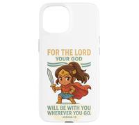 God Is With You - Joshua 1:9 Chibi Anime Warrior Girl design Custodia per iPhone 15