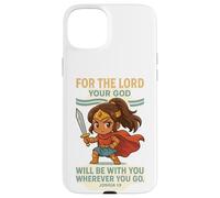 God Is With You - Joshua 1:9 Chibi Anime Warrior Girl design Custodia per iPhone 15 Plus