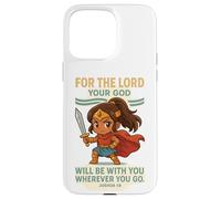 God Is With You - Joshua 1:9 Chibi Anime Warrior Girl design Custodia per iPhone 15 Pro Max