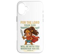 God Is With You - Joshua 1:9 Chibi Anime Warrior Girl design Custodia per iPhone 16 Plus