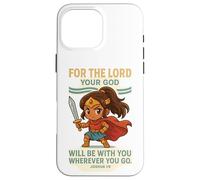 God Is With You - Joshua 1:9 Chibi Anime Warrior Girl design Custodia per iPhone 16 Pro Max