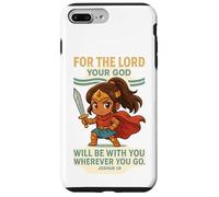 God Is With You - Joshua 1:9 Chibi Anime Warrior Girl design Custodia per iPhone 7 Plus/8 Plus