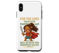 God Is With You - Joshua 1:9 Chibi Anime Warrior Girl design Custodia per iPhone XS Max