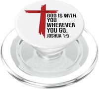 God is With You Wherever You Go Bible Verse Joshua 1:9 Jesus PopSockets PopGrip per MagSafe
