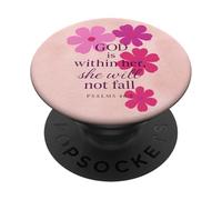 God is Within Her Psalm 46:5 Cute Pink Christian Bible Verse PopSockets PopGrip Adesivo