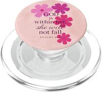 God is Within Her Psalm 46:5 Cute Pink Christian Bible Verse PopSockets PopGrip per MagSafe