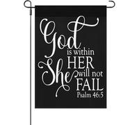 God Is Within Her She Will Not Fail Christian Jesus Cross piccola bandiera da cortile su entrambi i lati vintage bandiere da giardino piscina Y