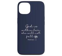 God is Within Her She Will Not Fall 46 5 Bible Verse Blue Custodia per iPhone 13