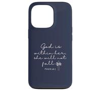 God is Within Her She Will Not Fall 46 5 Bible Verse Blue Custodia per iPhone 13 Pro