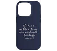 God is Within Her She Will Not Fall 46 5 Bible Verse Blue Custodia per iPhone 14 Pro