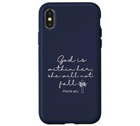 God is Within Her She Will Not Fall 46 5 Bible Verse Blue Custodia per iPhone X/XS