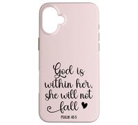 God is Within Her She Will Not Fall 46 5 Christian Verse Custodia per iPhone 16 Plus