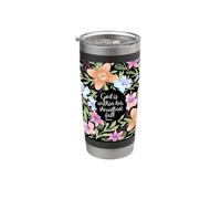 God is Within Her She Will Not Fall 46 5 Floral Garden Bicchiere termico in acciaio inox doppia parete