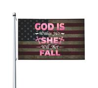 God Is Within Her She Will Not Fall Bandiera Vacanza 90X150Cm Con Occhielli Appendere Bandiera Pirata Bandiere Per Patio Fattoria Feste