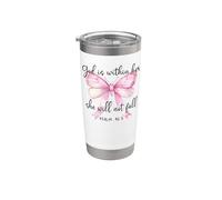 God is Within Her She Will Not Fall Christian Bow Psalm 46:5 Bicchiere termico in acciaio inox doppia parete