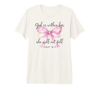 God is Within Her She Will Not Fall Christian Bow Psalm 46:5 Maglietta Premium