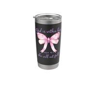God is Within Her She Will Not Fall Christian Butterfly 46:5 Bicchiere termico in acciaio inox doppia parete