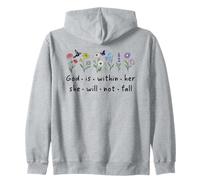 God is Within Her She Will Not Fall Christian Butterfly 46:5 Felpa con Cappuccio
