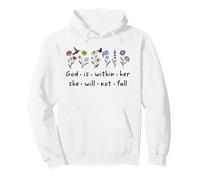 God is Within Her She Will Not Fall Christian Butterfly 46:5 Felpa con Cappuccio