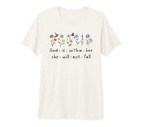 God is Within Her She Will Not Fall Christian Butterfly 46:5 Maglietta Premium