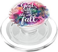 God is Within Her She Will Not Fall Pink Psalm 46:5 Bible PopSockets PopGrip per MagSafe
