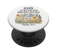 God Is Within Her She Will Not Fall Psalm 46:5 Watercolor PopSockets PopGrip Adesivo