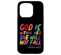 God is within Her She Will Not Fall Shirt Custodia per iPhone 15 Pro