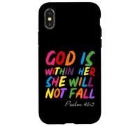God is within Her She Will Not Fall Shirt Custodia per iPhone X/XS