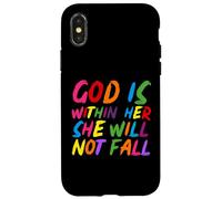 God is within Her She Will Not Fall Shirt Custodia per iPhone X/XS