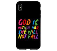 God is within Her She Will Not Fall Shirt Custodia per iPhone XS Max