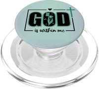 God is Within Me Will I Not Fall Mint Psalm 46:5 Bible Verse PopSockets PopGrip per MagSafe