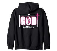 God is Within Me Will I Not Fall Psalm 46:5 Bible Verse Pink Felpa con Cappuccio
