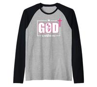 God is Within Me Will I Not Fall Psalm 46:5 Bible Verse Pink Maglia con Maniche Raglan