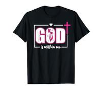 God is Within Me Will I Not Fall Psalm 46:5 Bible Verse Pink Maglietta