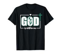 God is Within Me Will I Not Fall Psalm 46:5 Teal Bible Verse Maglietta