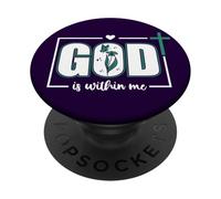 God is Within Me Will I Not Fall Psalm 46:5 Teal Bible Verse PopSockets PopGrip Adesivo