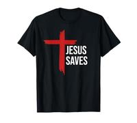 God Jesus Saves Sign Cross Christian Minimal Religious Faith Maglietta