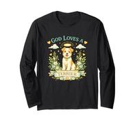 God Loves a Terrier - Angelo per Cani con Motivo Floreale Maglia a Manica
